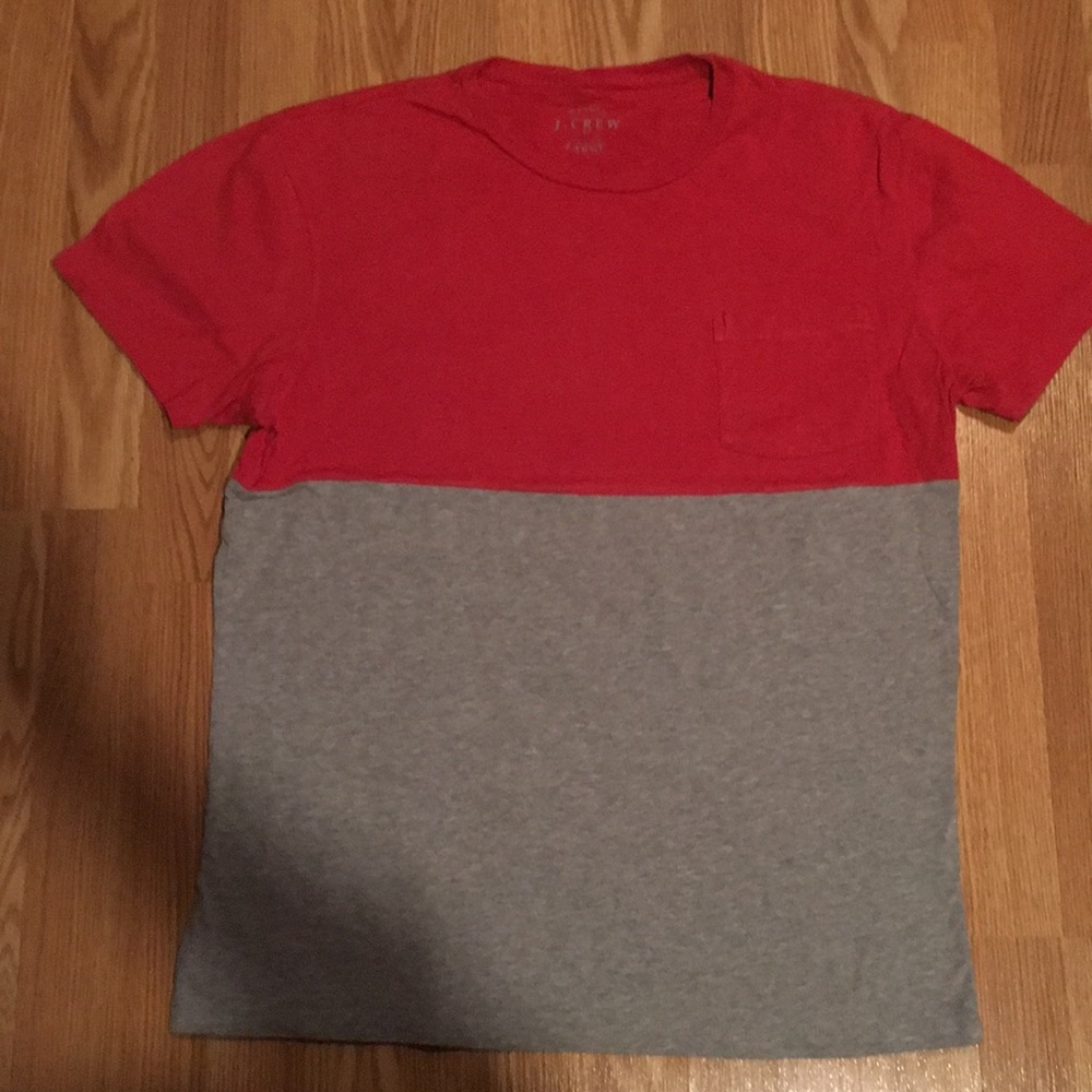 JCrew tshirt s/s Red &gray
